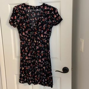 Madewell Black Floral Button-down Dress
